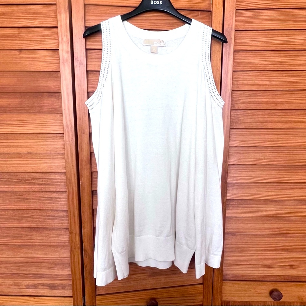 Beautiful Michael Kors Cotton Cold Shoulder Sweater Size M